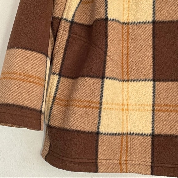 Lauren Ralph Lauren brown plaid 3/4 zip warm  oversized pullover sweater, unisex - Picture 8 of 15